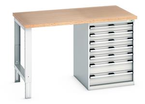 940mm High Benches Bott Bench 1500x900x940mm with MPX Top and 7 Drawer Cabinet